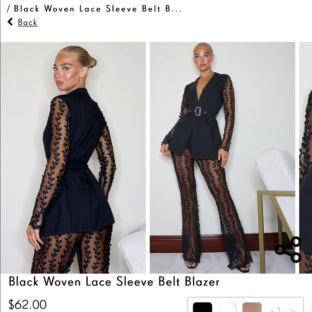 Black Lace Pantsuit matching set